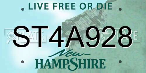 ST4A928 New Hampshire License Plate