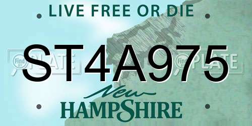 ST4A975 New Hampshire License Plate