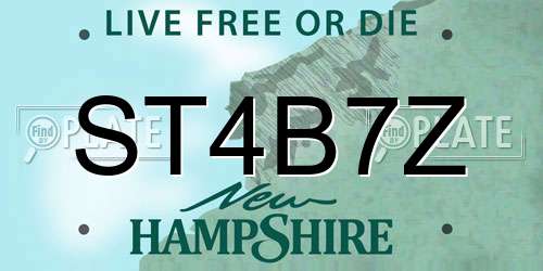 ST4B7Z New Hampshire License Plate