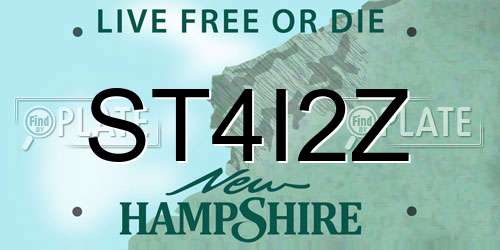ST4I2Z New Hampshire License Plate