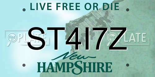 ST4I7Z New Hampshire License Plate