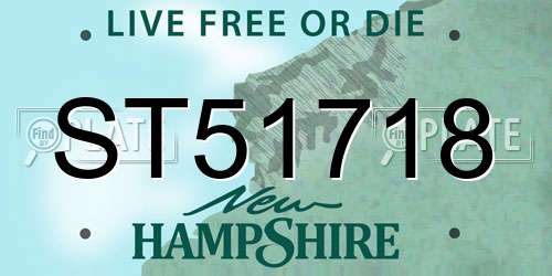 ST51718 New Hampshire License Plate