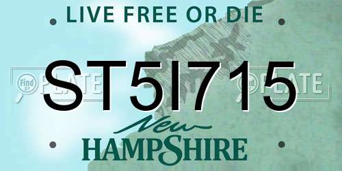 ST5I715 New Hampshire License Plate