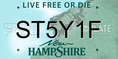 ST5Y1F New Hampshire License Plate