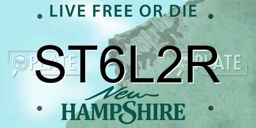 ST6L2R New Hampshire License Plate