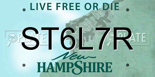 ST6L7R New Hampshire License Plate