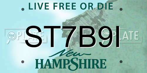 ST7B9I New Hampshire License Plate