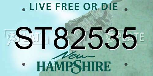 ST82535 New Hampshire License Plate