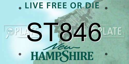 ST846 New Hampshire License Plate