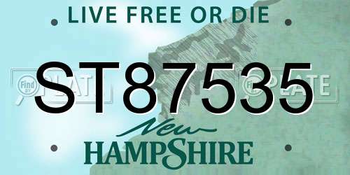 ST87535 New Hampshire License Plate