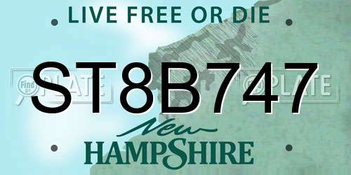ST8B747 New Hampshire License Plate