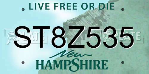 ST8Z535 New Hampshire License Plate