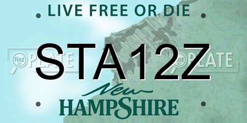 STA12Z New Hampshire License Plate