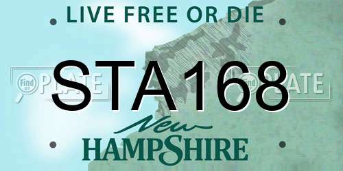 STA168 New Hampshire License Plate