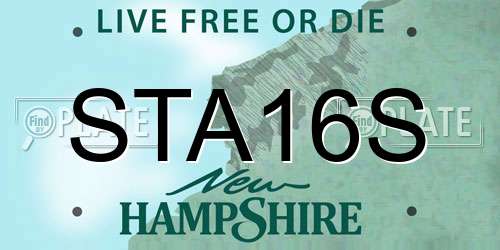 STA16S New Hampshire License Plate