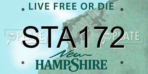 STA172 New Hampshire License Plate