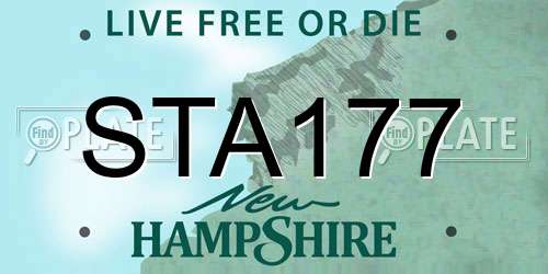 STA177 New Hampshire License Plate