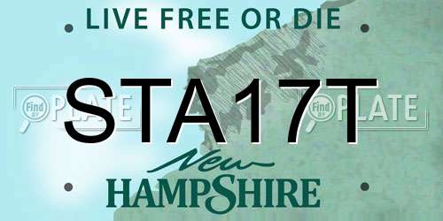 STA17T New Hampshire License Plate