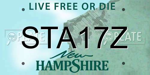 STA17Z New Hampshire License Plate
