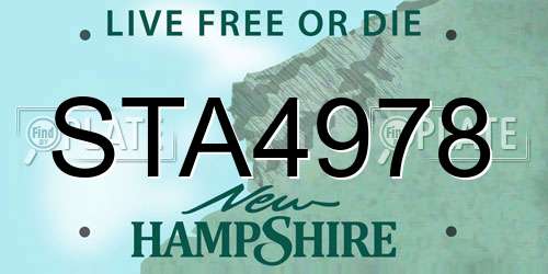 STA4978 New Hampshire License Plate