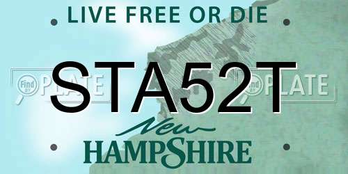 STA52T New Hampshire License Plate