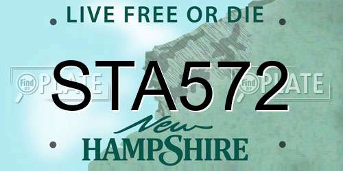 STA572 New Hampshire License Plate