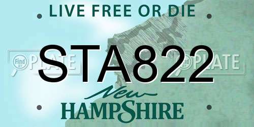 STA822 New Hampshire License Plate