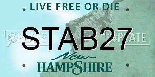 STAB27 New Hampshire License Plate