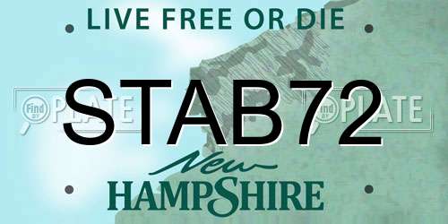 STAB72 New Hampshire License Plate
