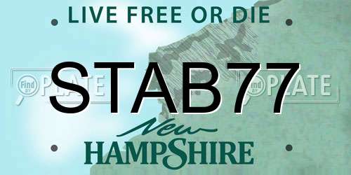 STAB77 New Hampshire License Plate