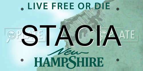 STACIA New Hampshire License Plate