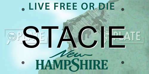 STACIE New Hampshire License Plate