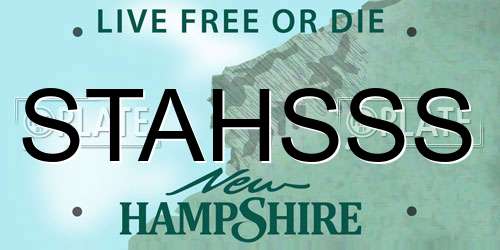 STAHSSS New Hampshire License Plate