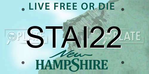 STAI22 New Hampshire License Plate