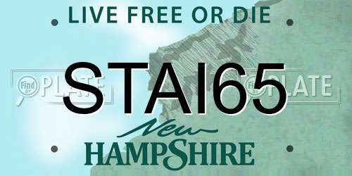 STAI65 New Hampshire License Plate