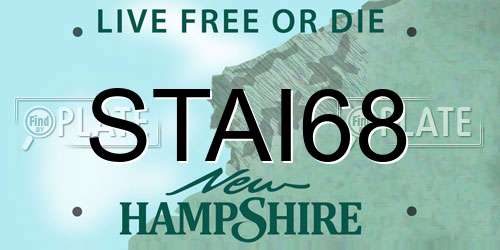 STAI68 New Hampshire License Plate