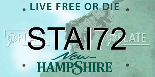 STAI72 New Hampshire License Plate