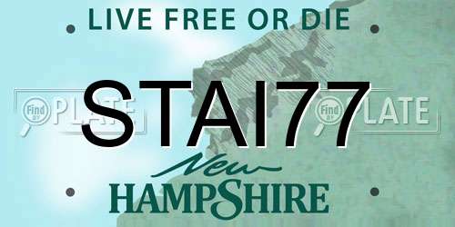 STAI77 New Hampshire License Plate