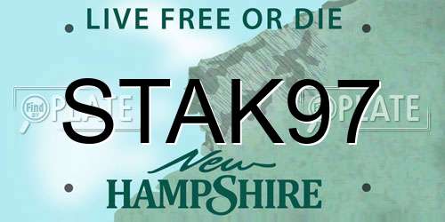 STAK97 New Hampshire License Plate
