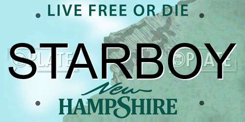 STARBOY New Hampshire License Plate