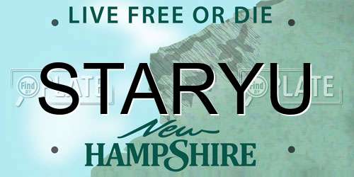 STARYU New Hampshire License Plate