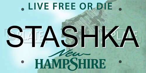 STASHKA New Hampshire License Plate