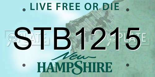 STB1215 New Hampshire License Plate
