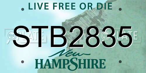 STB2835 New Hampshire License Plate