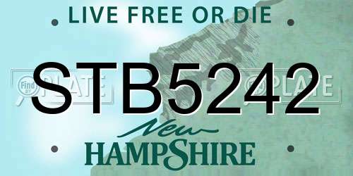 STB5242 New Hampshire License Plate