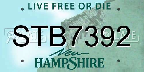 STB7392 New Hampshire License Plate