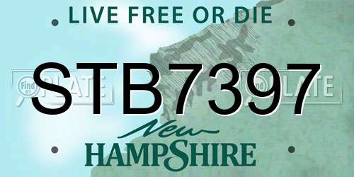 STB7397 New Hampshire License Plate