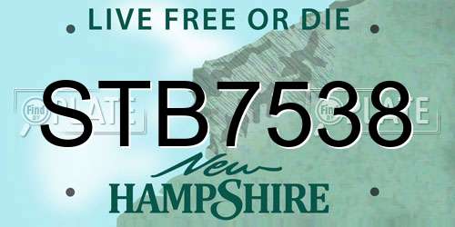 STB7538 New Hampshire License Plate