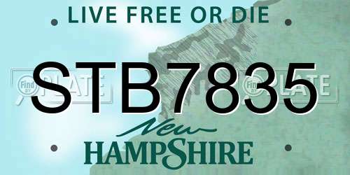 STB7835 New Hampshire License Plate