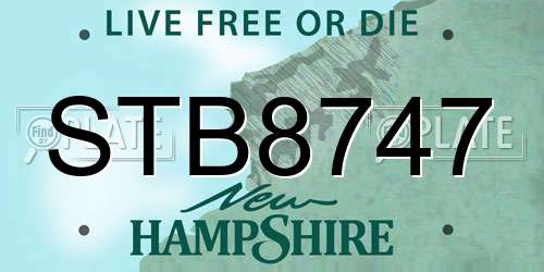 STB8747 New Hampshire License Plate